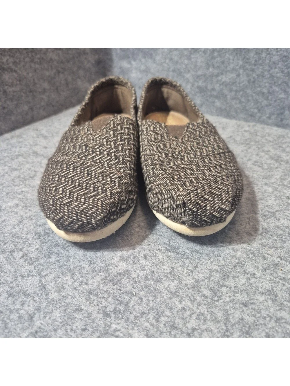 Toms Tweed Shoes Women's Size 7.5 Brown Herringbone
